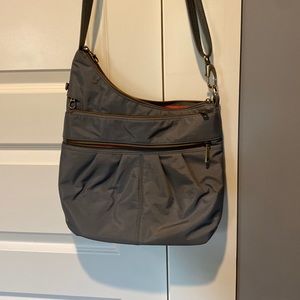 Travelon Anti-theft Signature 3 Compartment Cross Body Bag, gray